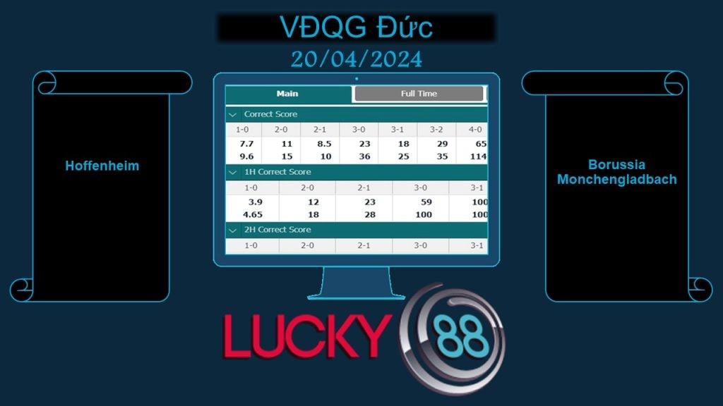 LUCKY88 Hoffenheim vs Borussia Monchengladbach, Soi kèo bóng đá hôm nay 20/04/2024,  VĐQG Đức