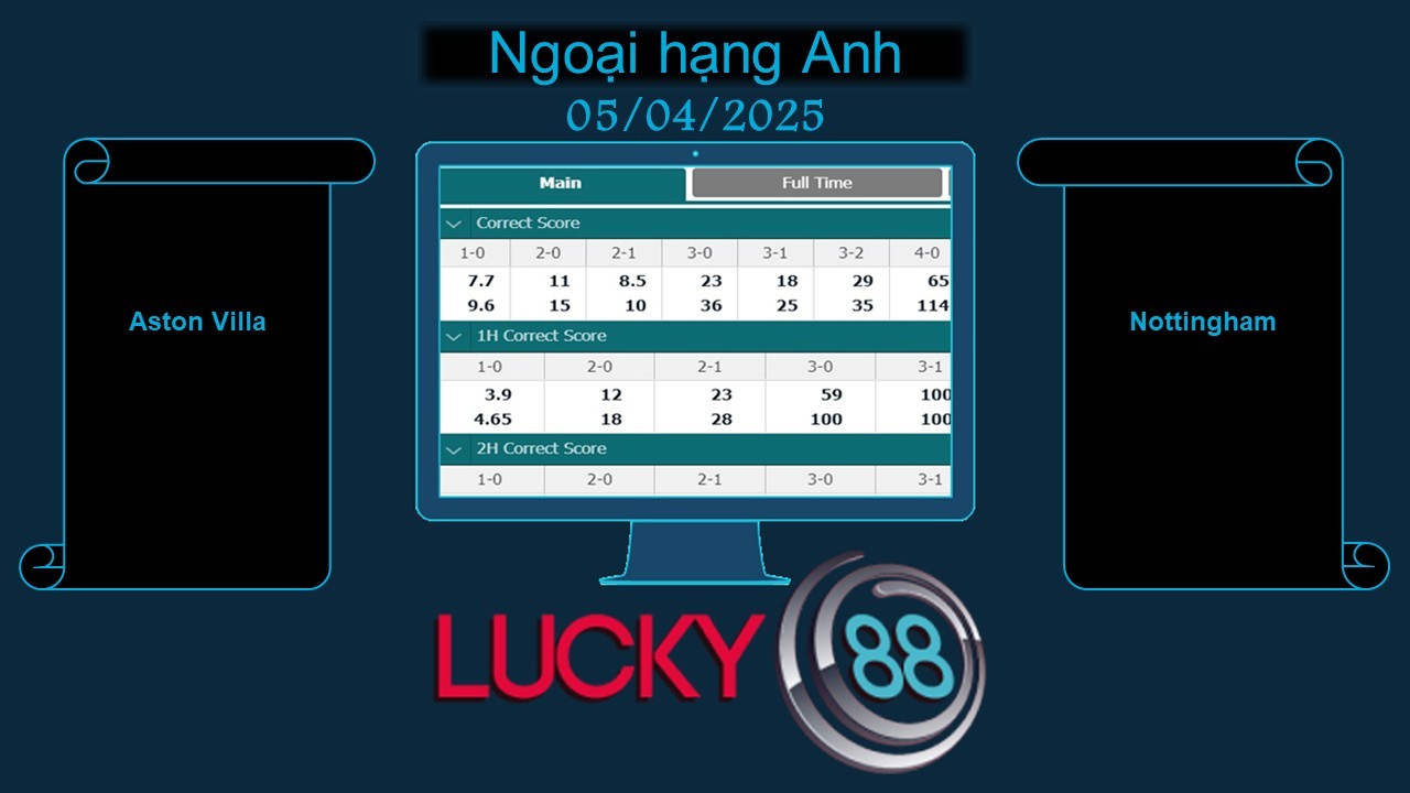 LUCKY88 Aston Villa vs Nottingham, Soi kèo bóng đá hôm nay 05/04/2025, Ngoại hạng Anh